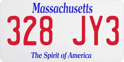 MA license plate 328JY3