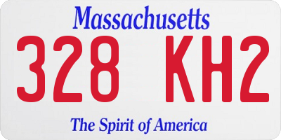 MA license plate 328KH2
