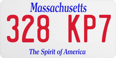 MA license plate 328KP7