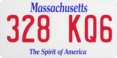 MA license plate 328KQ6