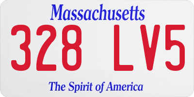 MA license plate 328LV5