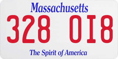 MA license plate 328OI8