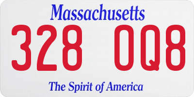 MA license plate 328OQ8