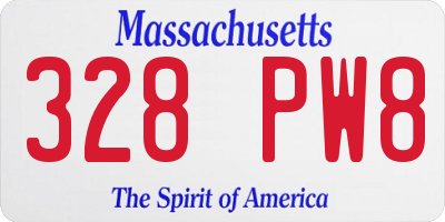 MA license plate 328PW8