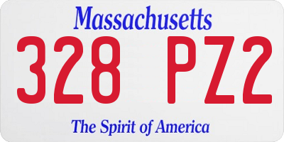 MA license plate 328PZ2