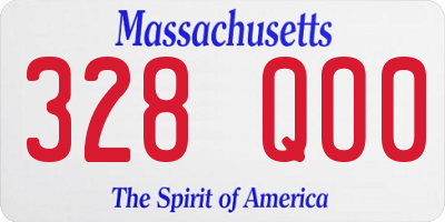 MA license plate 328QO0