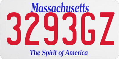 MA license plate 3293GZ