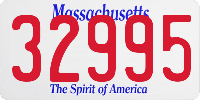 MA license plate 32995