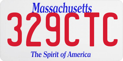 MA license plate 329CTC