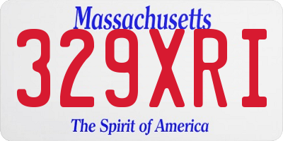 MA license plate 329XRI