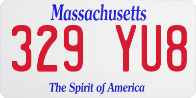 MA license plate 329YU8