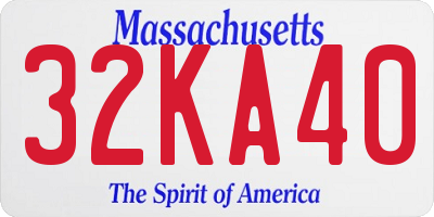 MA license plate 32KA40