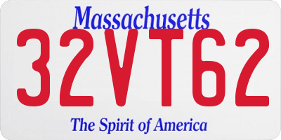 MA license plate 32VT62