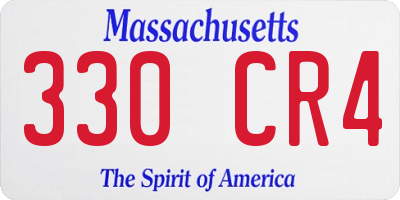 MA license plate 330CR4