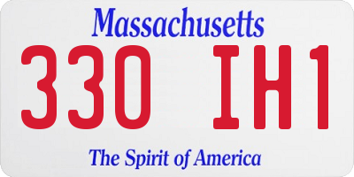 MA license plate 330IH1