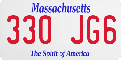 MA license plate 330JG6