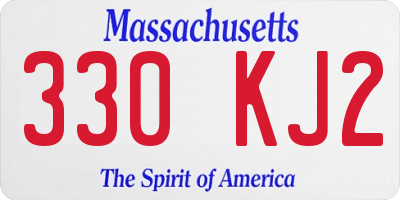 MA license plate 330KJ2