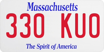 MA license plate 330KU0