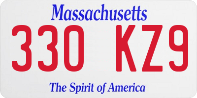 MA license plate 330KZ9