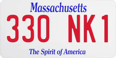 MA license plate 330NK1
