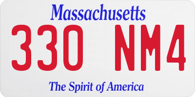 MA license plate 330NM4