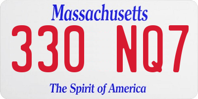 MA license plate 330NQ7