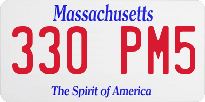 MA license plate 330PM5