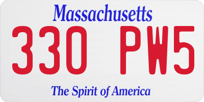 MA license plate 330PW5