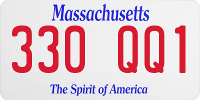MA license plate 330QQ1
