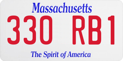 MA license plate 330RB1