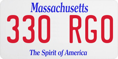 MA license plate 330RG0