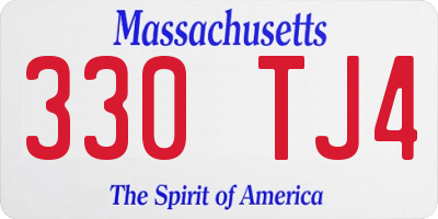 MA license plate 330TJ4
