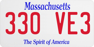 MA license plate 330VE3