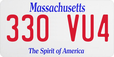 MA license plate 330VU4