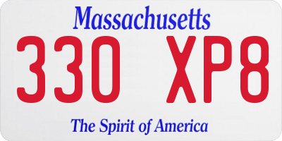 MA license plate 330XP8