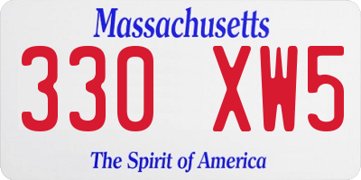 MA license plate 330XW5