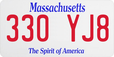 MA license plate 330YJ8