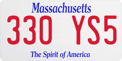 MA license plate 330YS5