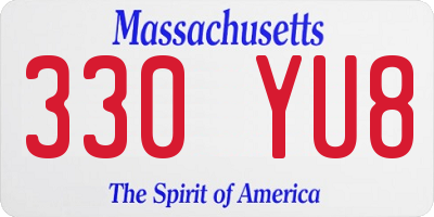 MA license plate 330YU8