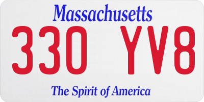 MA license plate 330YV8