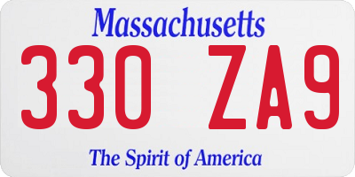 MA license plate 330ZA9
