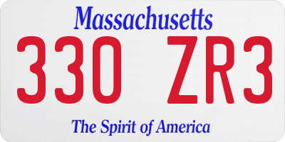 MA license plate 330ZR3
