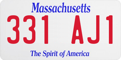 MA license plate 331AJ1