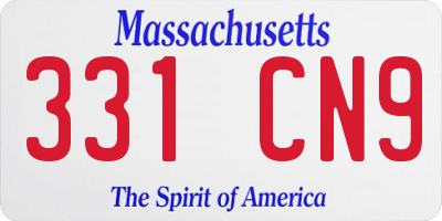 MA license plate 331CN9