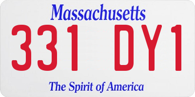 MA license plate 331DY1