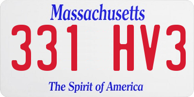 MA license plate 331HV3