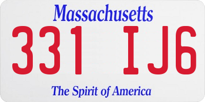 MA license plate 331IJ6