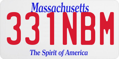 MA license plate 331NBM