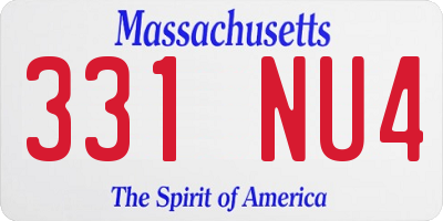 MA license plate 331NU4