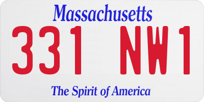 MA license plate 331NW1